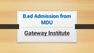 b ed admission from mdu