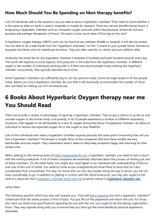 hyperbaric chamber rent: What No One Is Talking About