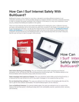 how can i surf internet safely with bullguard