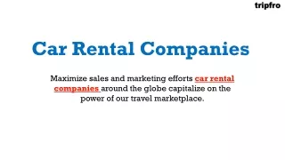 Car Rental Companies- TripFro