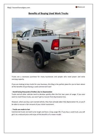 Benefits of Buying Used Work Trucks