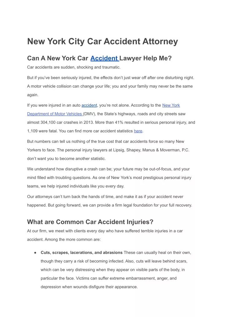 new york city car accident attorney