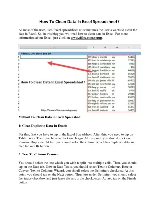 how to clean data in excel spreadsheet
