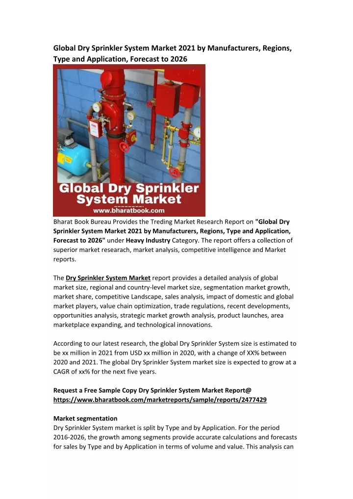 global dry sprinkler system market 2021