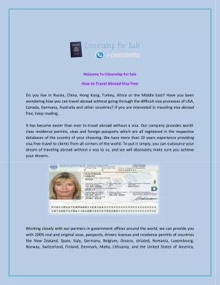How to Travel Abroad Visa Free