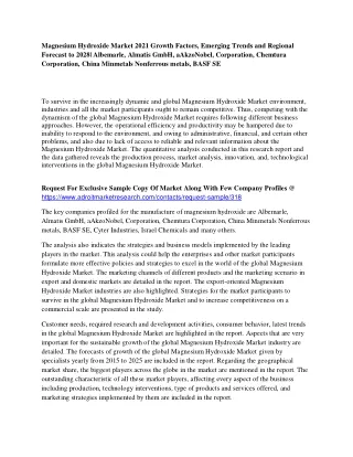 magnesium hydroxide market 2021 growth factors