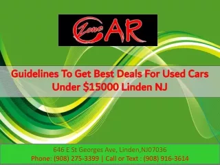 Guidelines To Get Best Deals For Used Cars Under $15000 Linden NJ