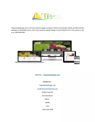 Maine Best Website Design Company - Theportwebdesign