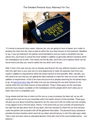 the greatest personal injury attorneys for you