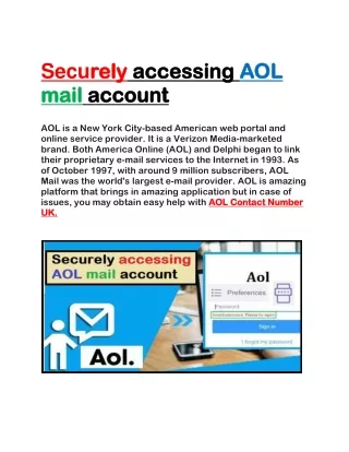 Securely accessing AOL mail account ..