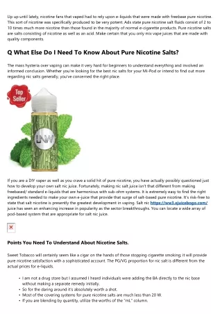 Making Use Of Nicsalts In Your Do It Yourself E.