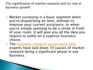 The significance of market research and its role