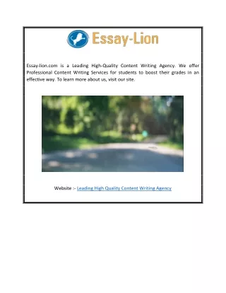 Leading High Quality Content Writing Agency  Essay-lion.com (1)