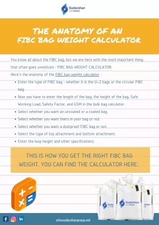 The anatomy of an FIBC bag weight calculator