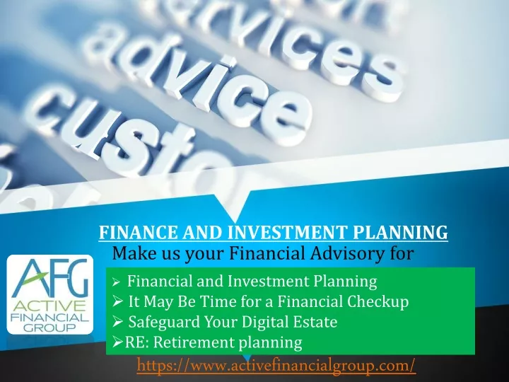 finance and investment planning make us your