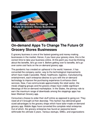 on demand apps to change the future of grocery