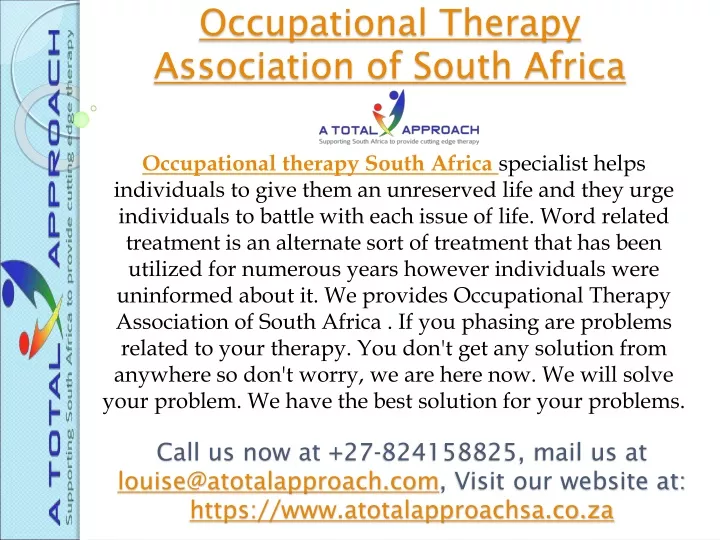 occupational therapy association of south africa