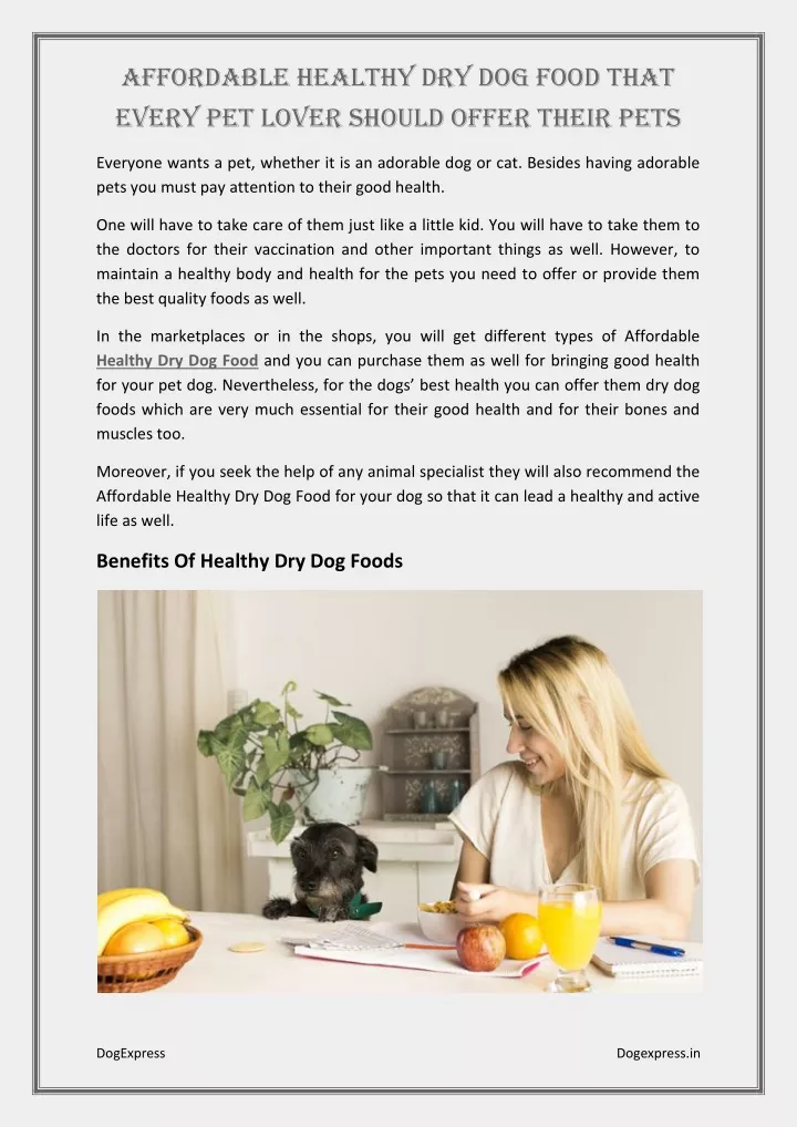 PPT Affordable Healthy Dry Dog Food That Every Pet Lover Should Offer 