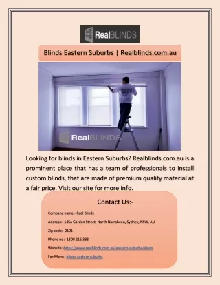 Blinds Eastern Suburbs | Realblinds.com.au