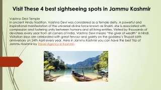 Visit These 4 best sightseeing spots in Jammu Kashmir