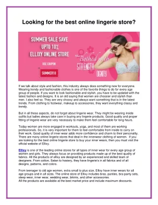Looking for the best online lingerie store