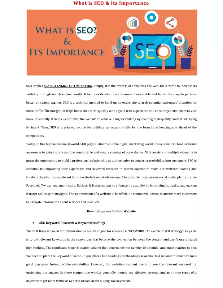 what is seo its importance