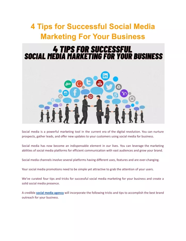 4 tips for successful social media marketing