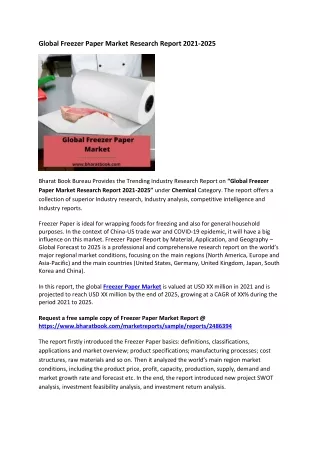 global freezer paper market research report 2021