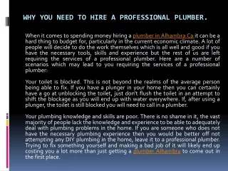 why you need to hire a professional plumber