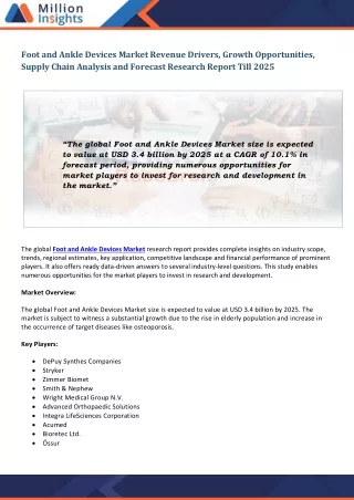 foot and ankle devices market revenue drivers