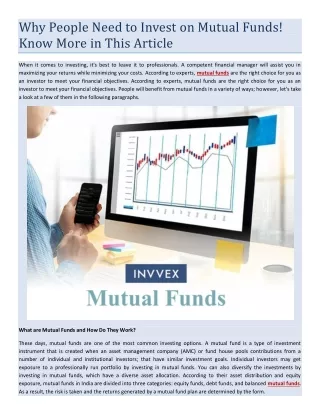 Why People Need to Invest on Mutual Funds! Know More in This Article