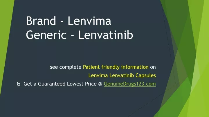 brand lenvima generic lenvatinib