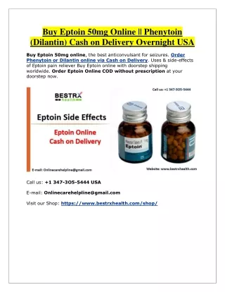 Buy Eptoin 50mg online || Phenytoin (Dilantin) Cash on Delivery