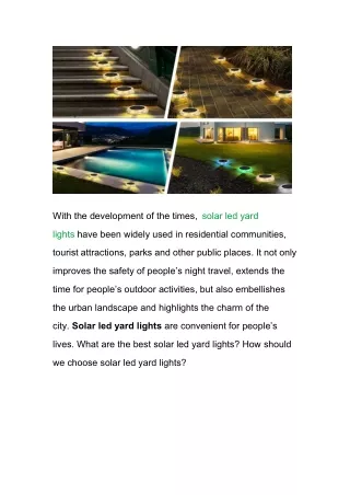 with the development of the times solar led yard