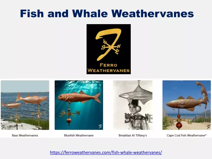 fish and whale weathervanes