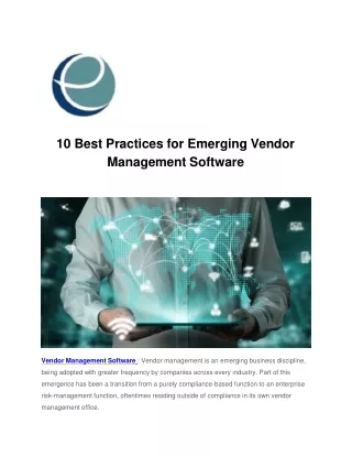 10 Best Practices for Emerging Vendor Management Software-converted