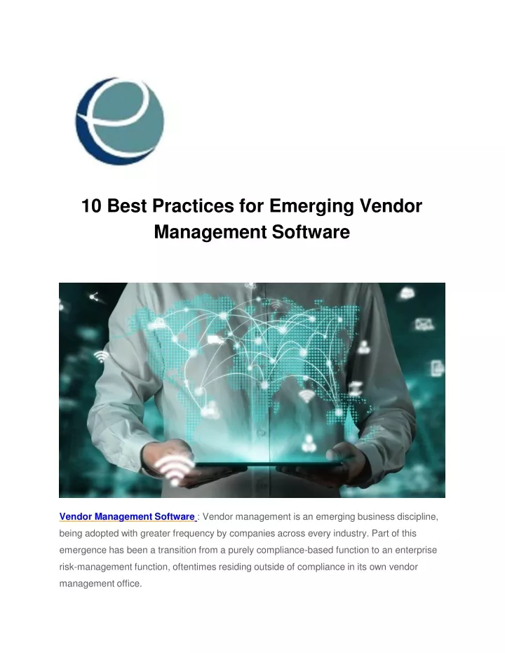 10 best practices for emerging vendor management software