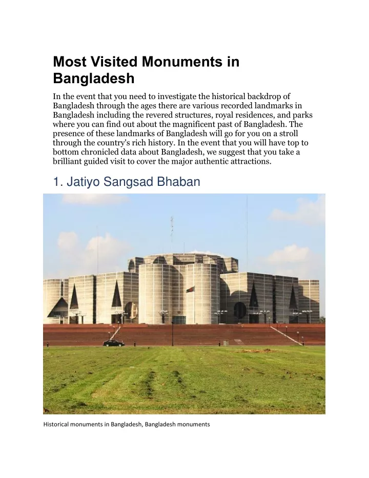 most visited monuments in bangladesh