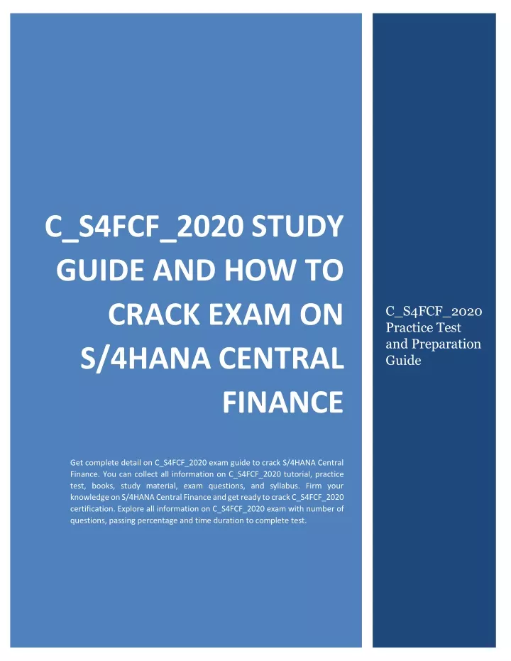 PPT - C_S4FCF_2020 Study Guide And How To Crack Exam On S/4HANA Central ...