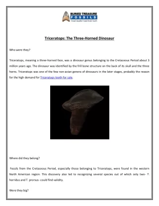 triceratops the three horned dinosaur