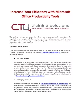 increase your efficiency with microsoft office