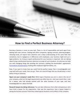 How to Find a Perfect Business Attorney