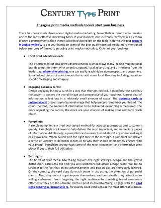 engaging print media methods to kick start your