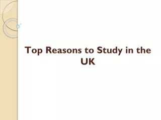 Top Reasons to Study in UK