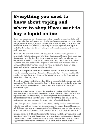 everything you need to know about vaping