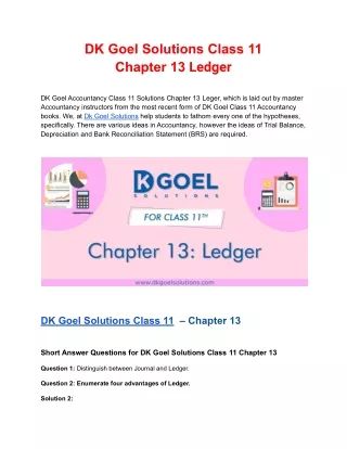 dk goel solutions class 11 chapter 13 ledger