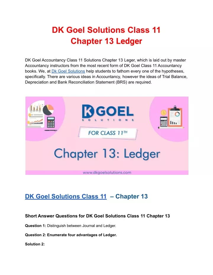 dk goel solutions class 11 chapter 13 ledger
