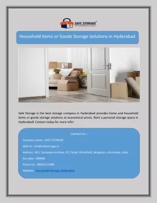 household items or goods storage solutions