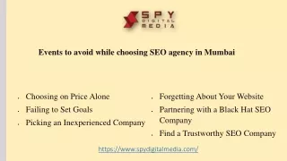 Events to Avoid While Choosing SEO Agency in Mumbai