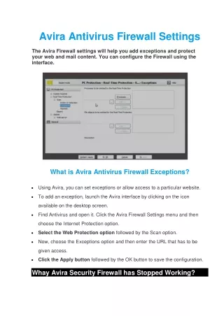 avira antivirus firewall settings